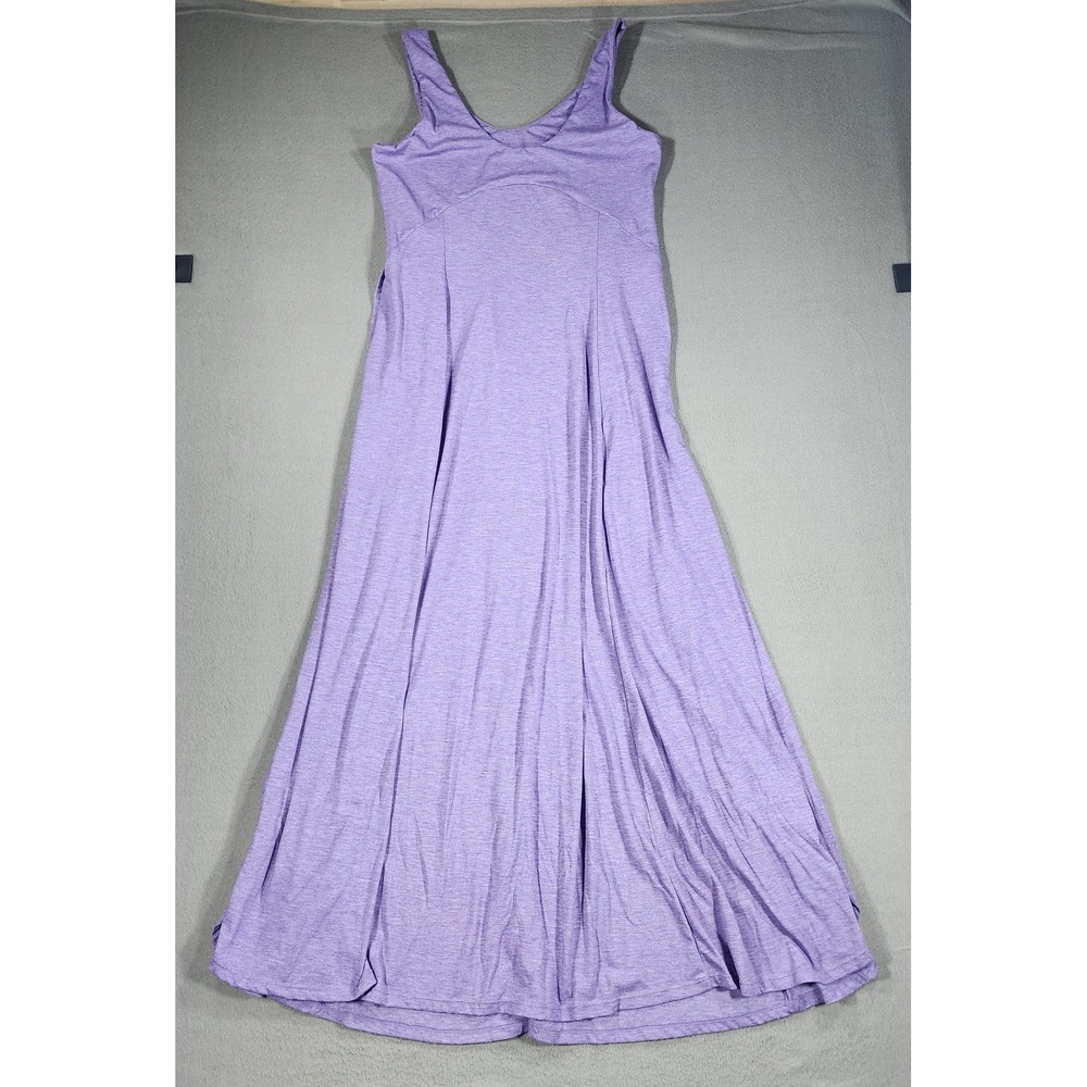 Halara U Neck Flowy Maxi Tank Dress Side Slits Purple Small Athleisure Ballet